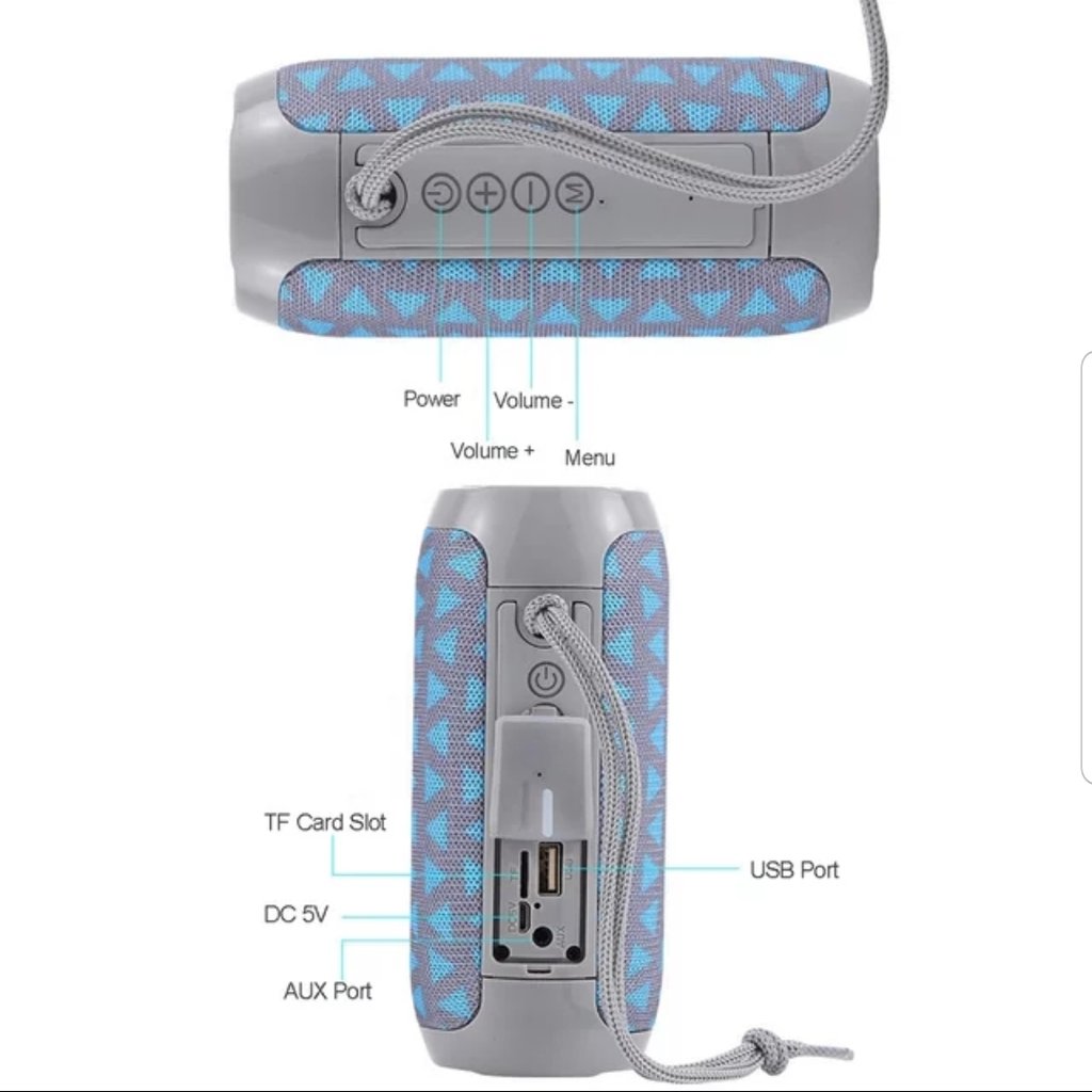Accesorios y Gadgets  Parlante  port�til bluetooth TG117 Combinado gris y celeste
